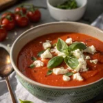 High Protein Crockpot Tomato Basil Soup With Cottage Cheese