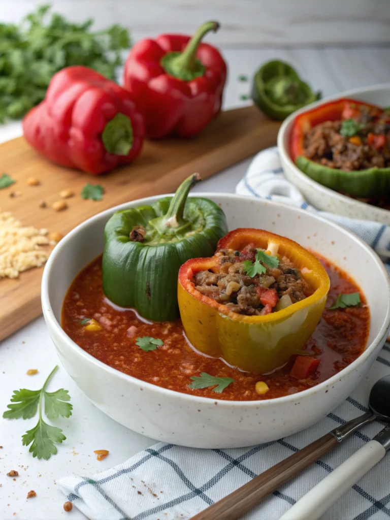 High Protein Stuffed Pepper Soup