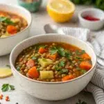 High Protein Vegan Lentil Soup Recipe