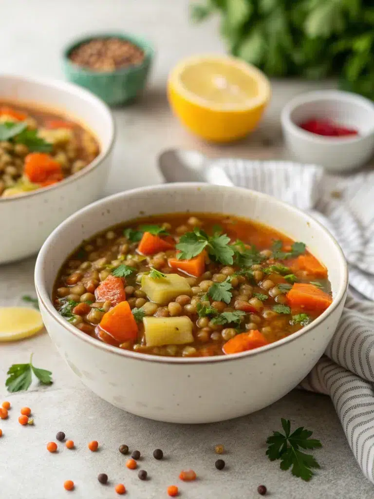 High Protein Vegan Lentil Soup Recipe
