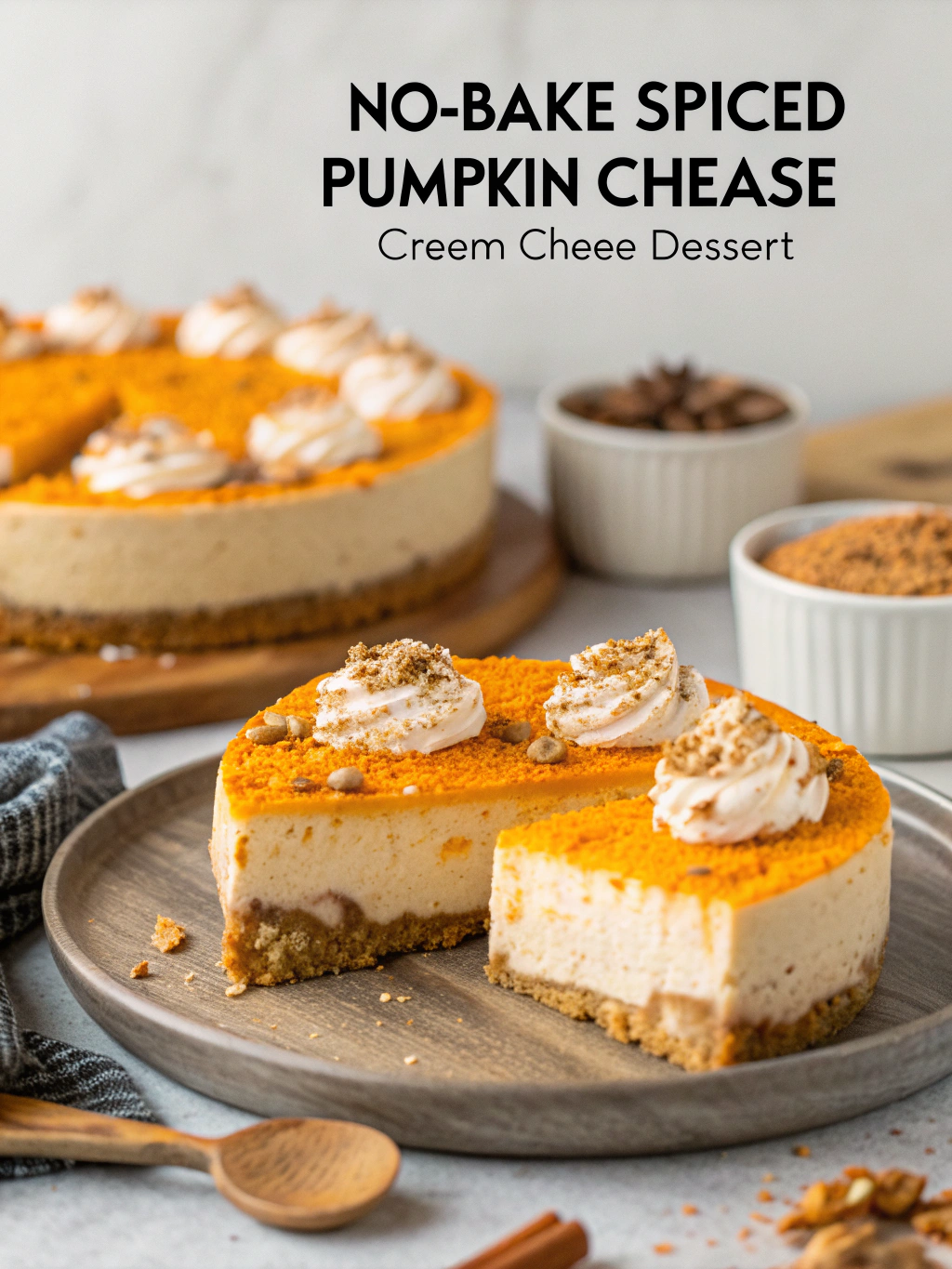No-Bake Spiced Pumpkin Cream Cheese