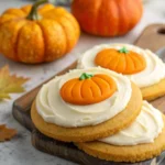 Pumpkin Sugar Cookies with Cream Cheese Frosting