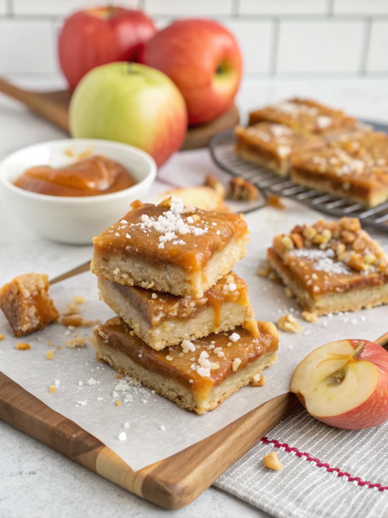 Salted Caramel Apple Bars