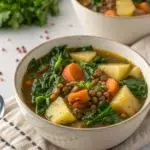 Slow Cooker Lentil Soup with Potatoes and Greens