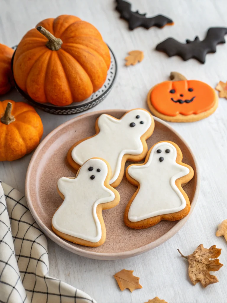 Spooky Ghost Brown Butter Pumpkin Cookies