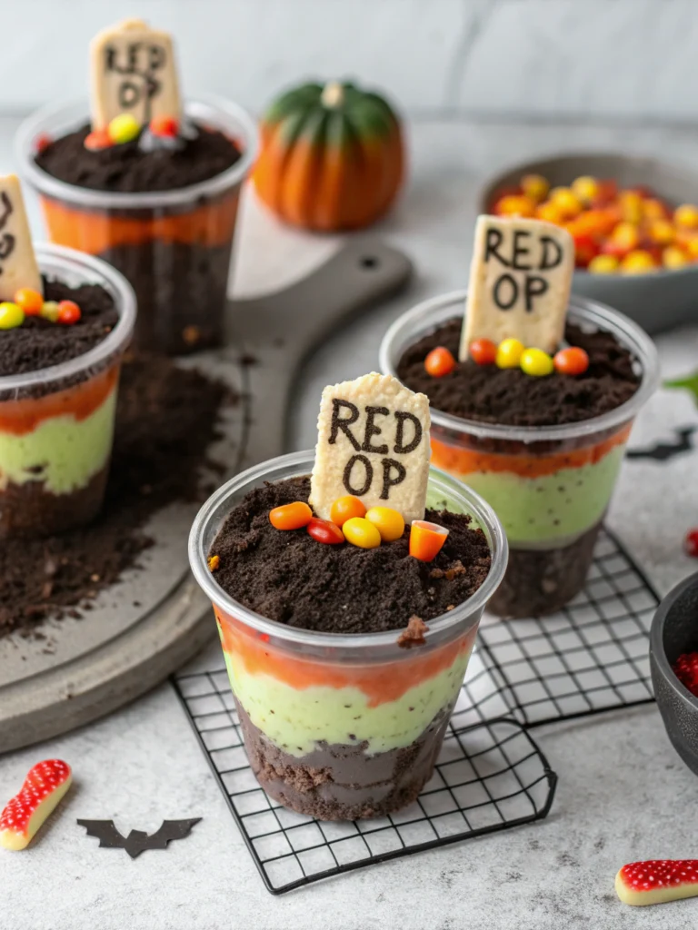 Spooky Graveyard Pudding Cups