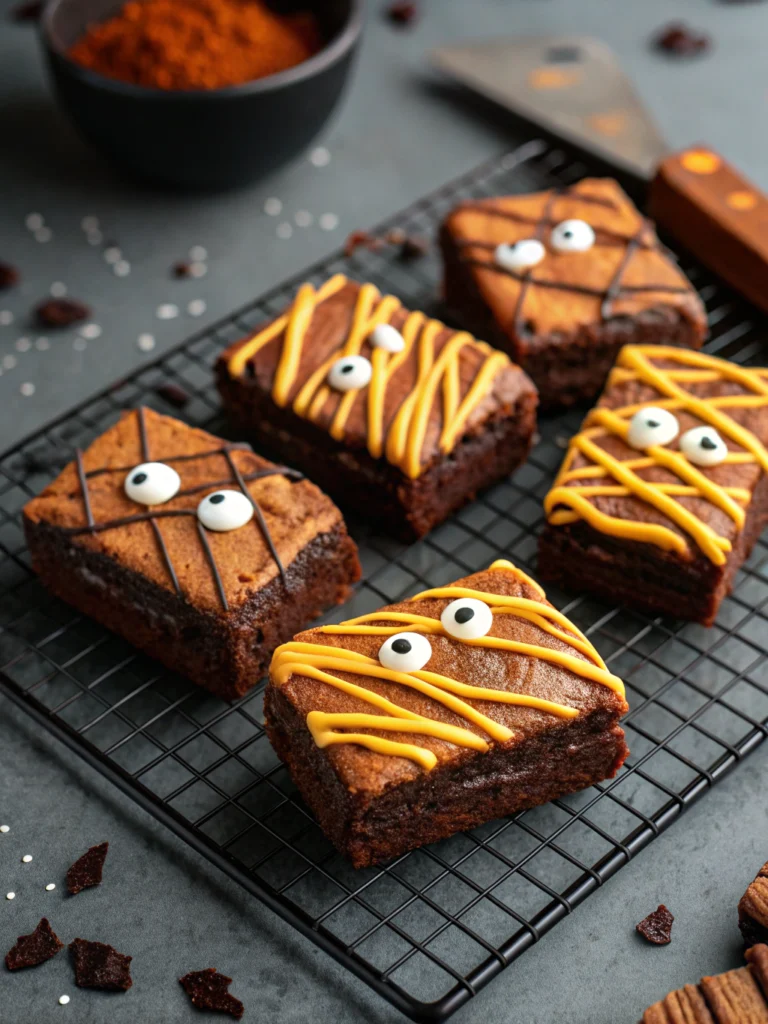15 Halloween Brownie Ideas + How to Make Them Fudgy 7 Spooky Mummy Brownies