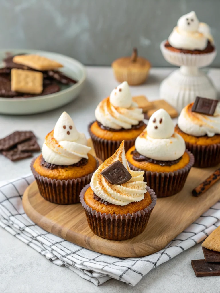 Toasted Ghost S'mores Cupcakes
