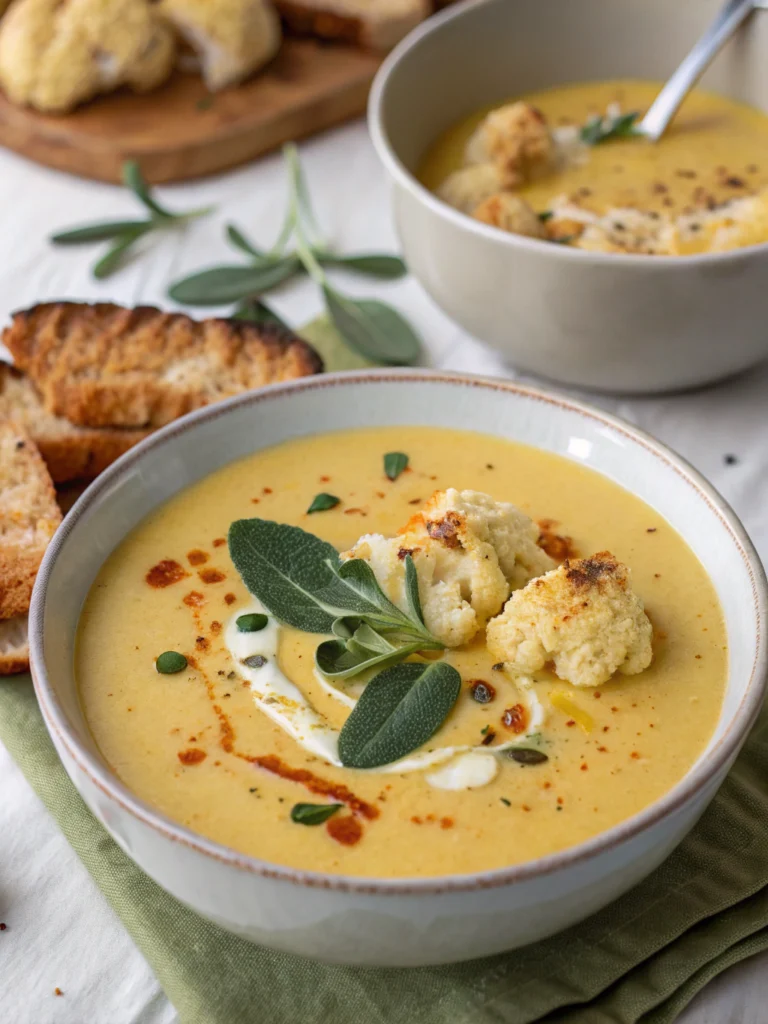 Velvety Cauliflower & Sage Soup