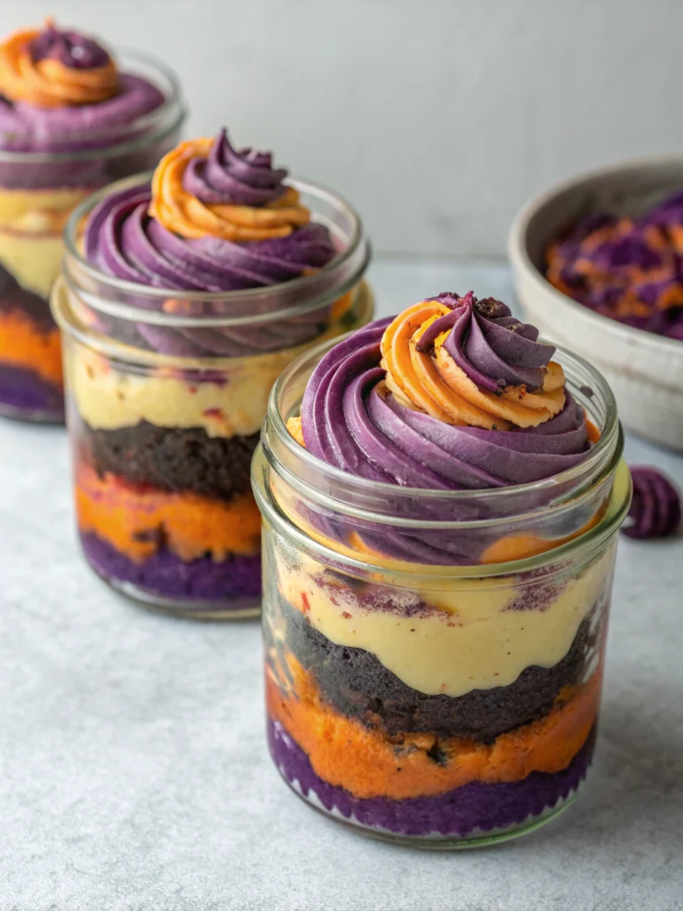 Witches Brew Halloween Cake Jars (How to Make)