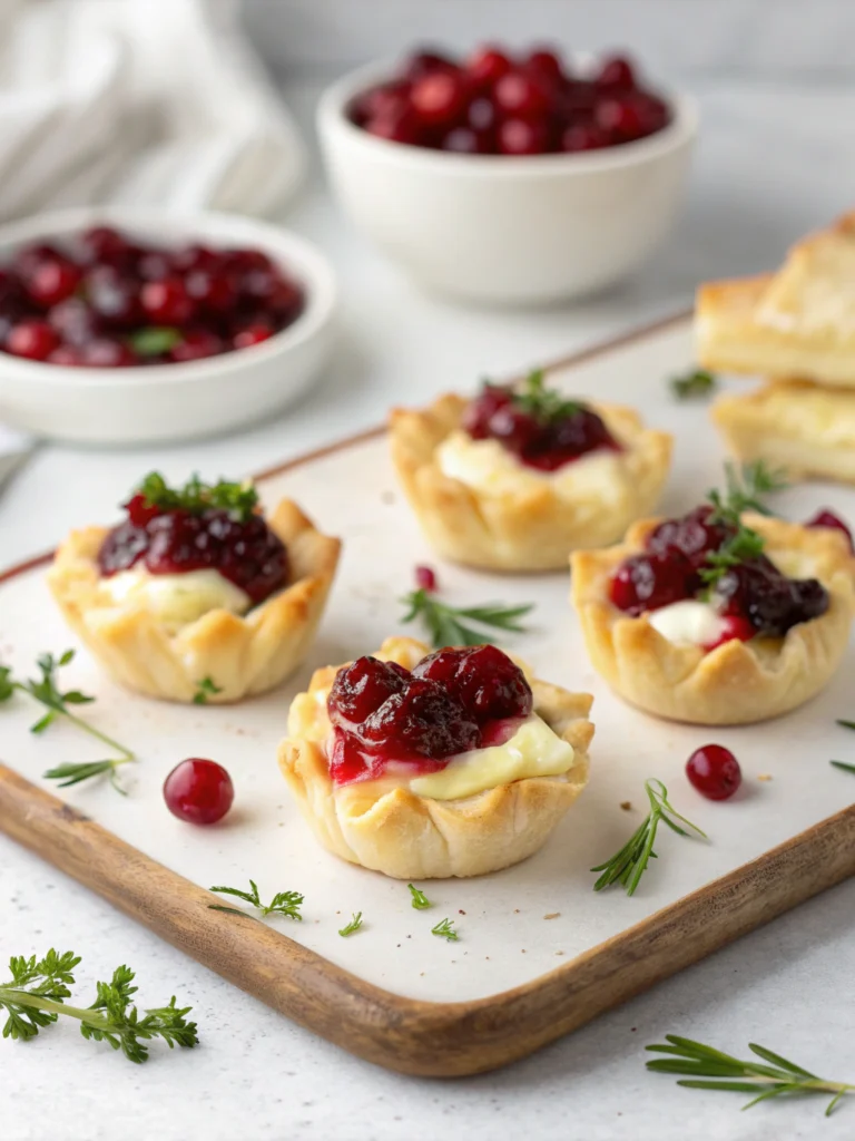 3-Ingredient Cranberry Brie Bites