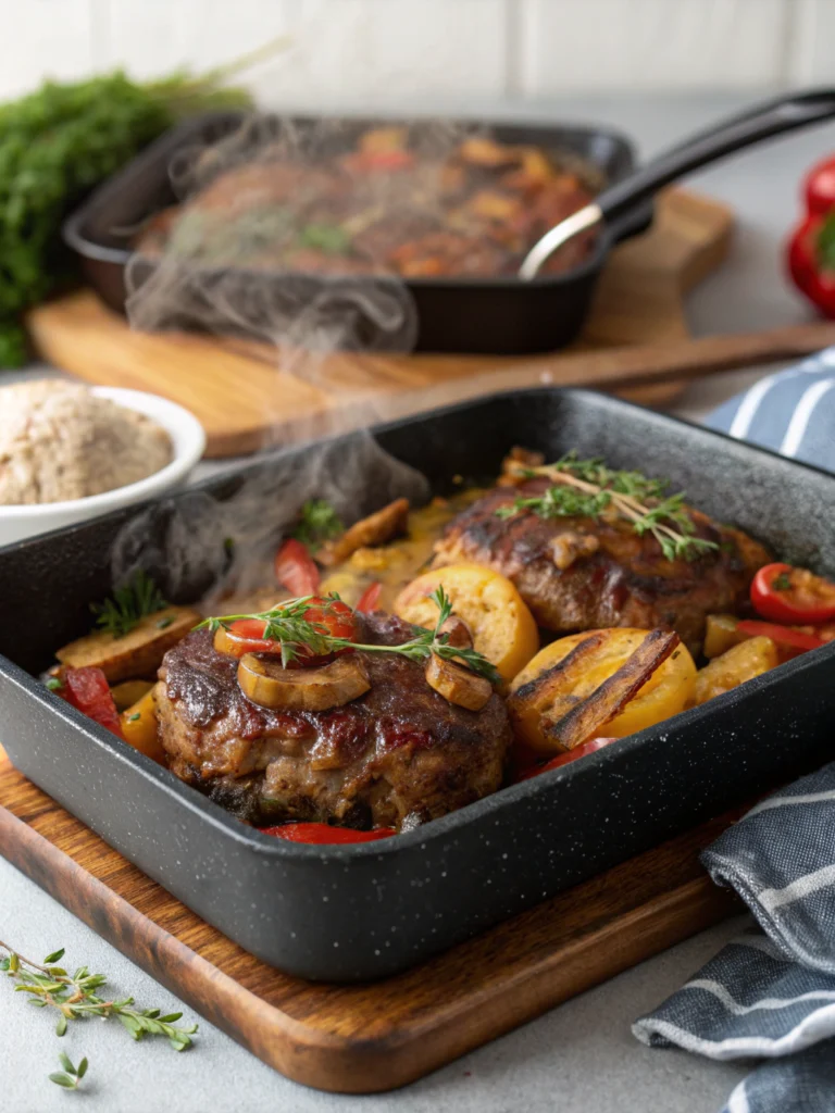 Amish Hamburger Steak Bake Recipe