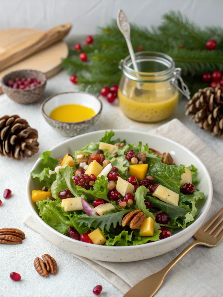 Best Christmas Salad with Honey Mustard Dressing