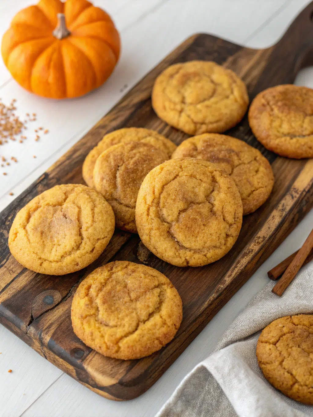 Brown Butter Pumpkin Snickerdoodle Cookies