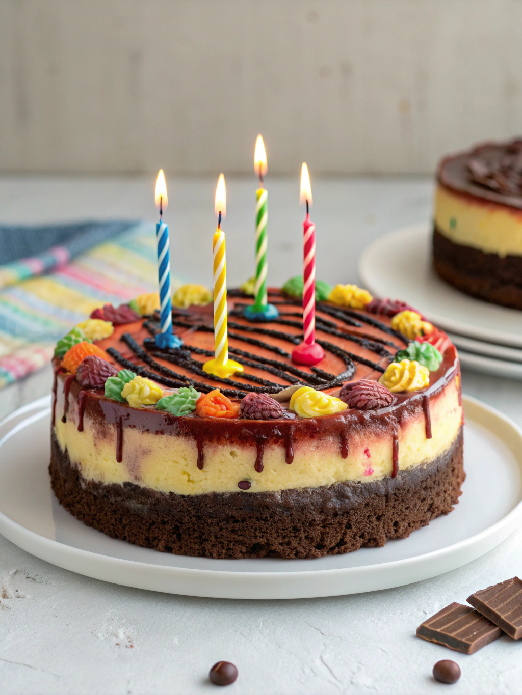 Brownie Cheesecake Birthday Cake