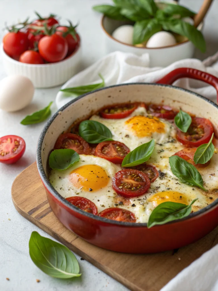 Caprese Style Baked Eggs