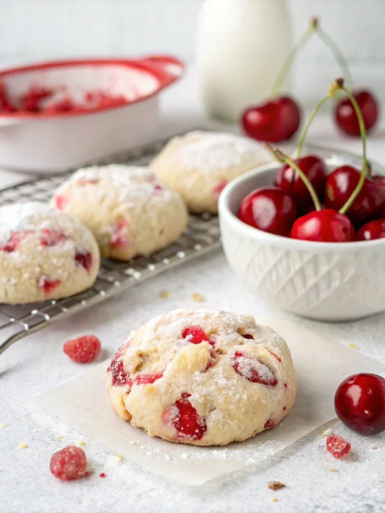 Cherry Snowball Cookies