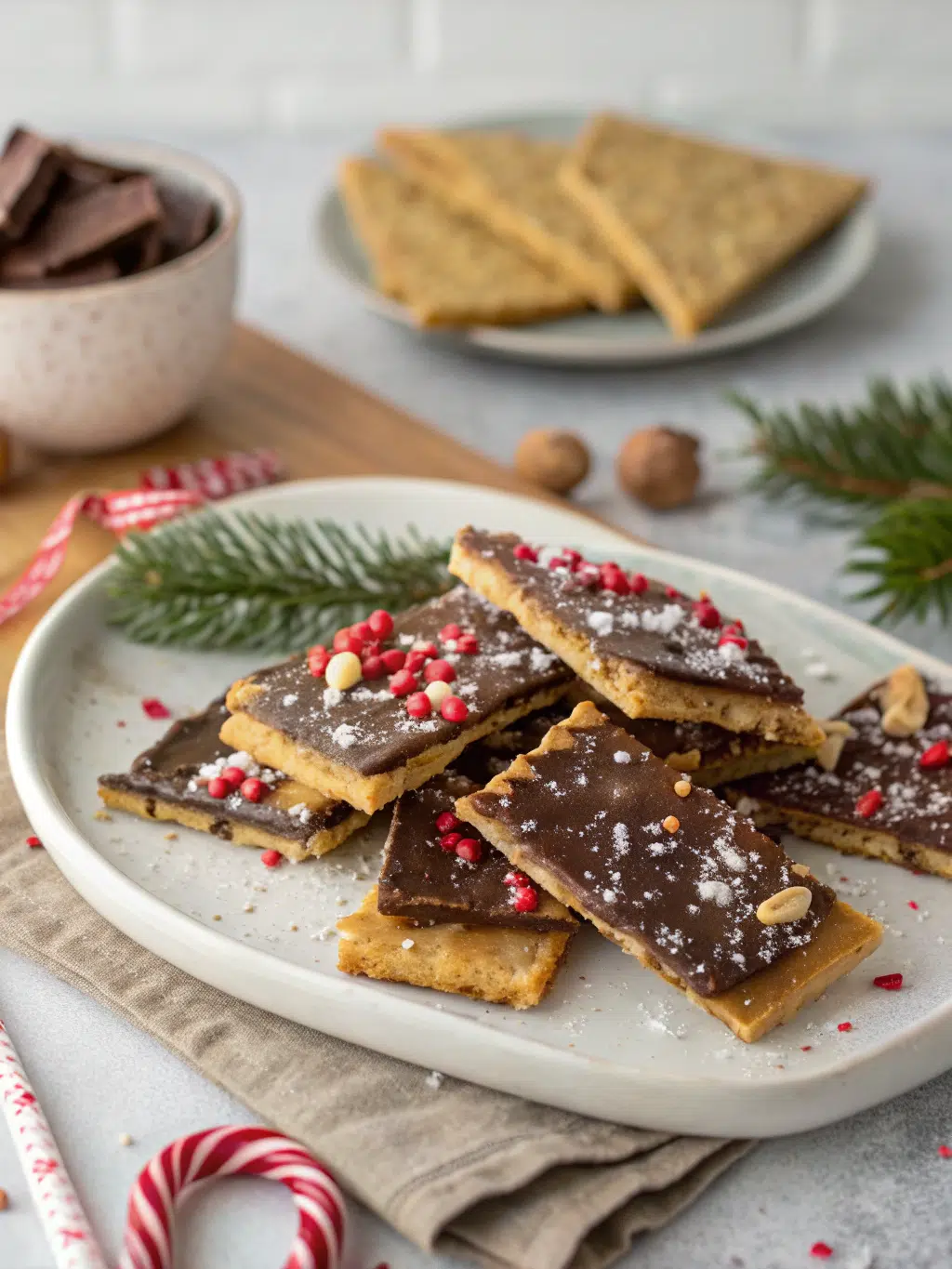 Christmas Cracker Toffee With Saltines And Chocolate