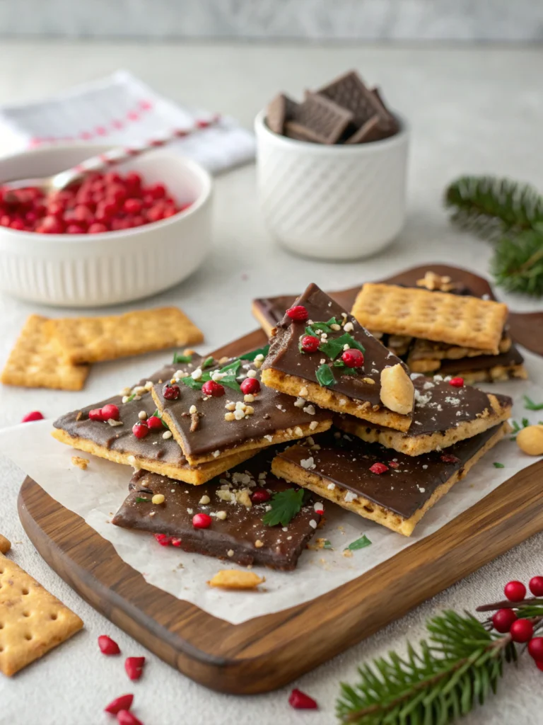Christmas Cracker Toffee With Saltines And Chocolate