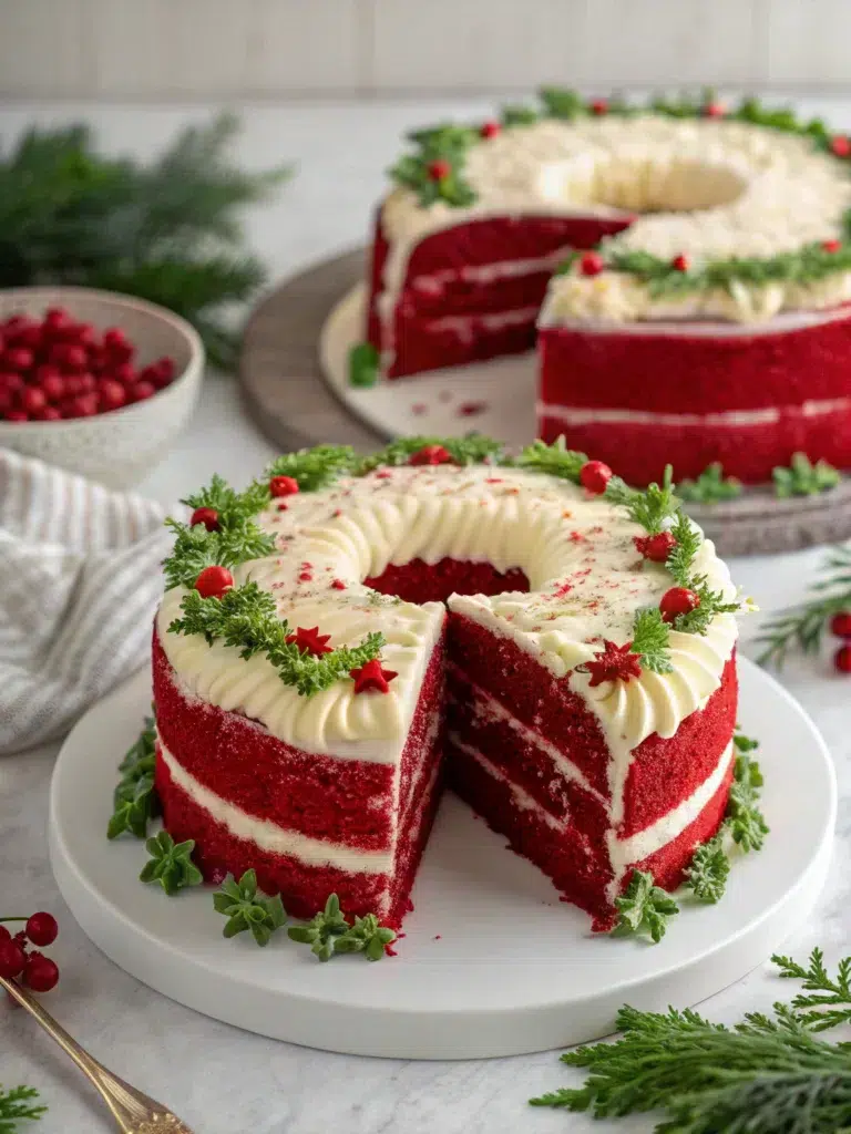 Christmas Red Velvet Wreath Cake