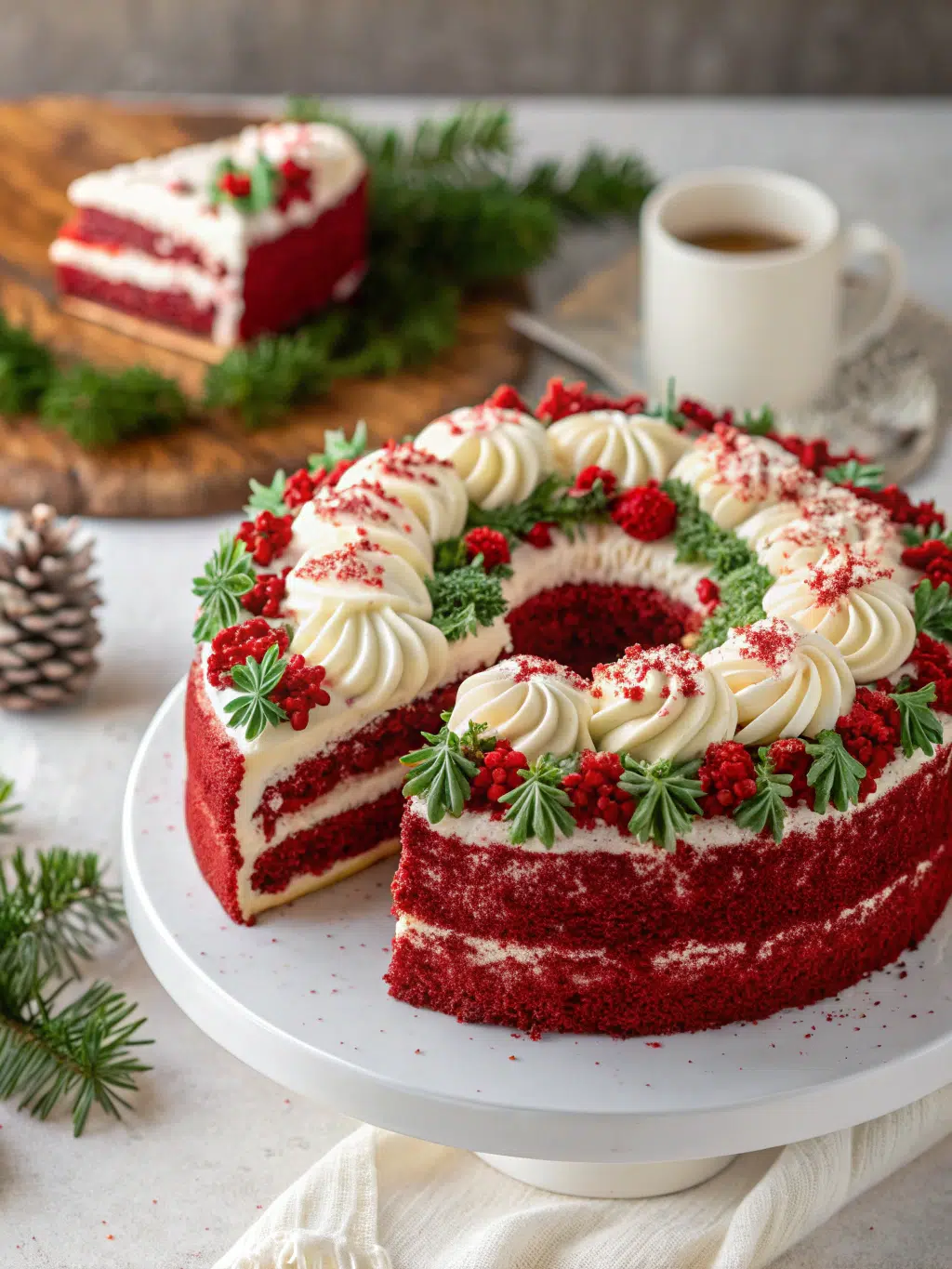 Christmas Red Velvet Wreath Cake