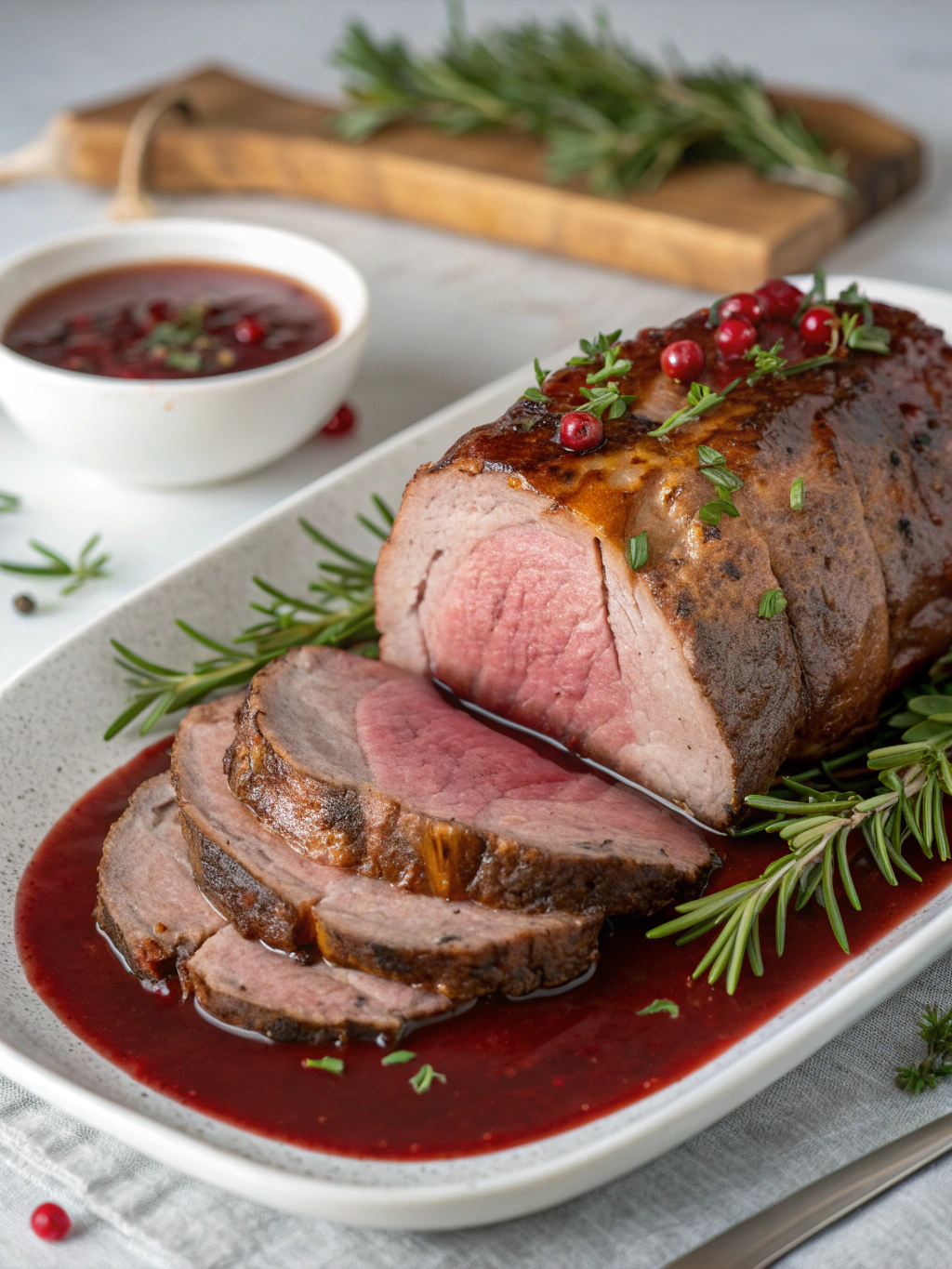Christmas Roast Beef with Red Wine Gravy