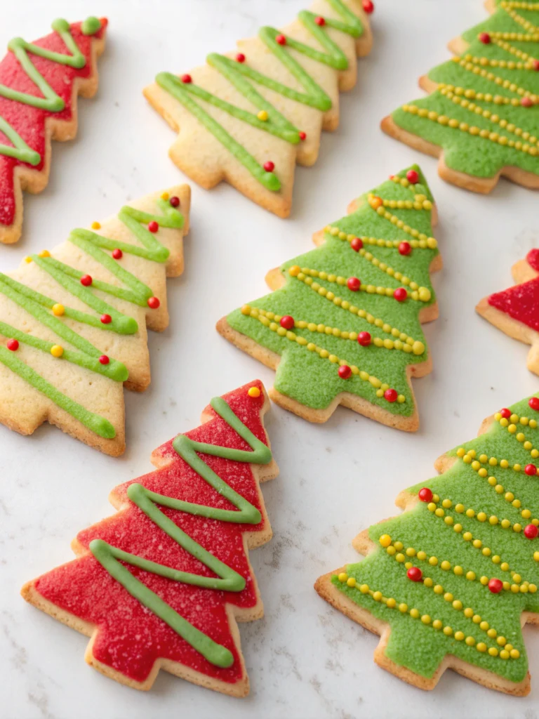 Christmas tree shortbread sticks