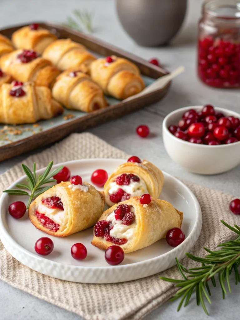 Cranberry Cream Cheese Crescent Bites