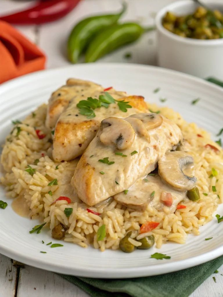 Creamy Creamy Smothered Chicken and Rice Recipe
