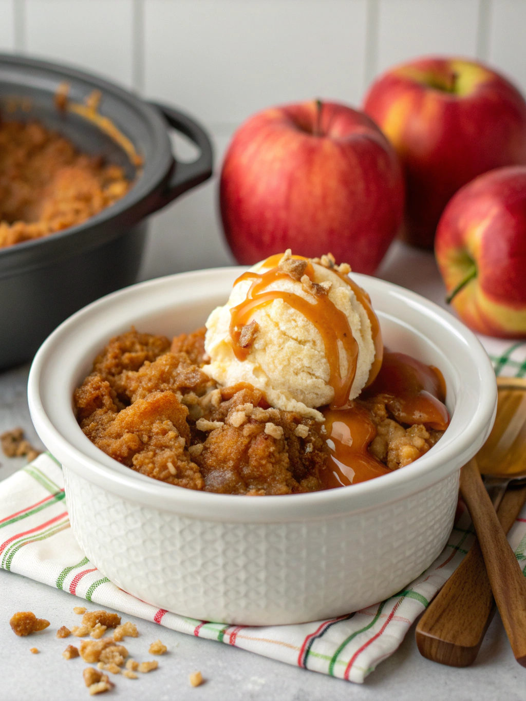 Crockpot Caramel Apple Dump Cake