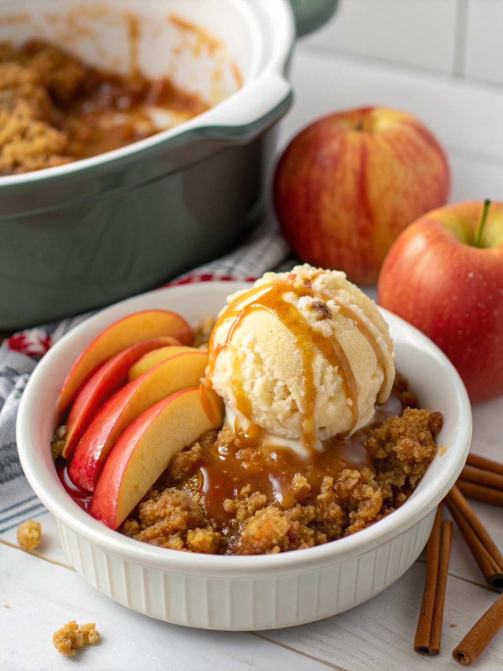 Crockpot Caramel Apple Dump Cake