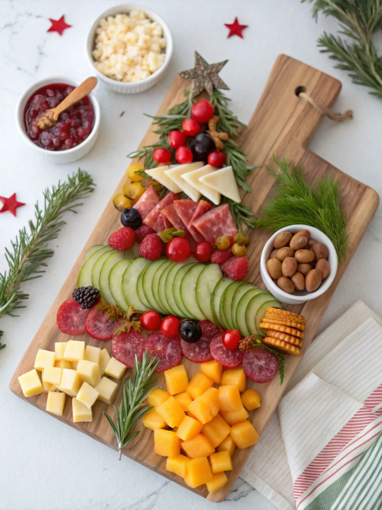 Cute Christmas Tree Charcuterie Board