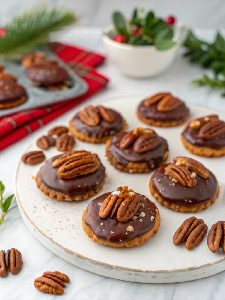 Easy Christmas Pecan Turtles