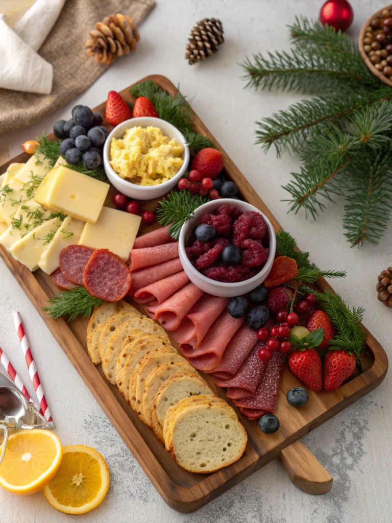 Festive Christmas Breakfast Charcuterie Board