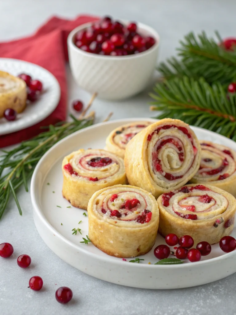 Festive Christmas Cranberry Roll Ups
