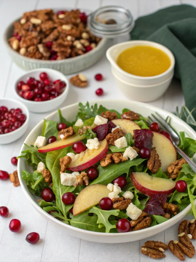 Festive Christmas Salad with Cranberry Honey Mustard