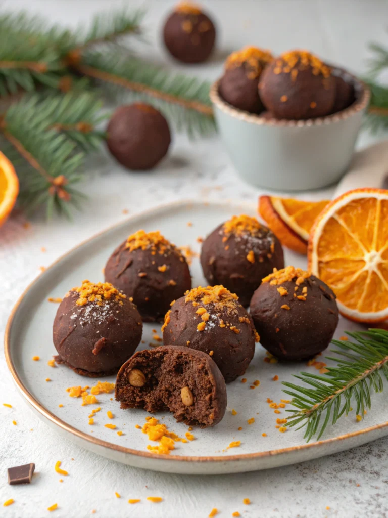 Festive Orange Chocolate Christmas Truffles