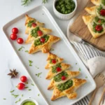 Festive Puff Pastry Pesto Christmas Trees