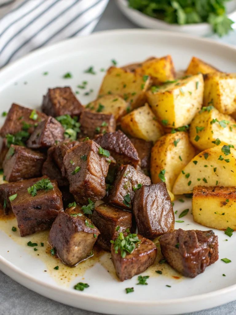 Garlic Butter Steak Bites & Potatoes