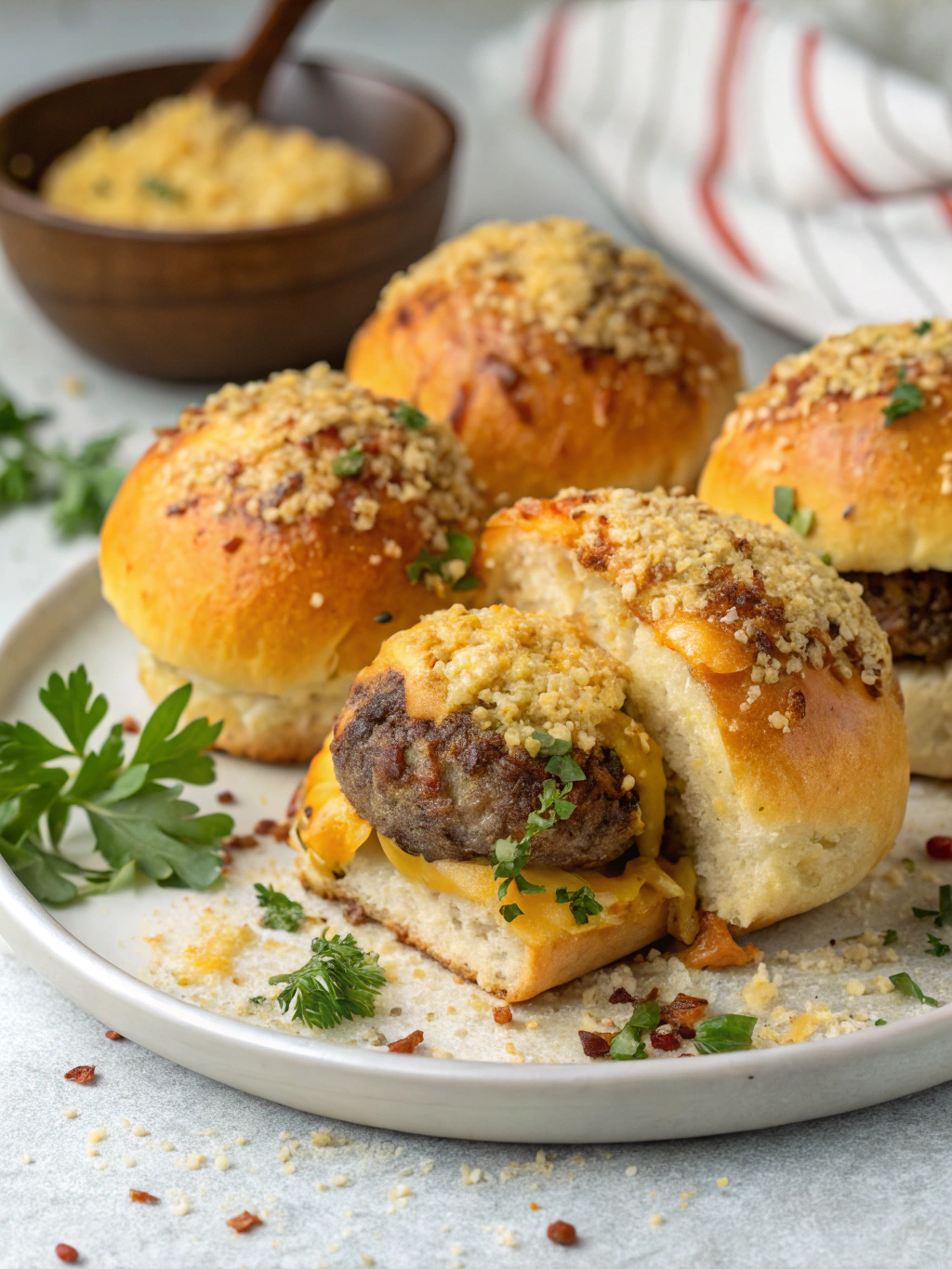 Garlic Parmesan Cheeseburger Bombs