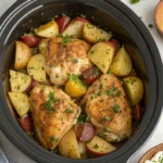 Garlic Parmesan Crockpot Chicken and Potatoes