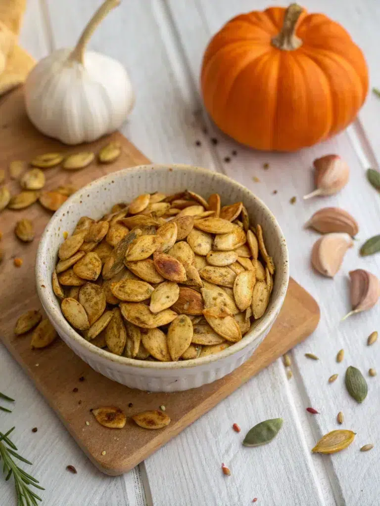 Garlic Roasted Pumpkin Seeds Recipe
