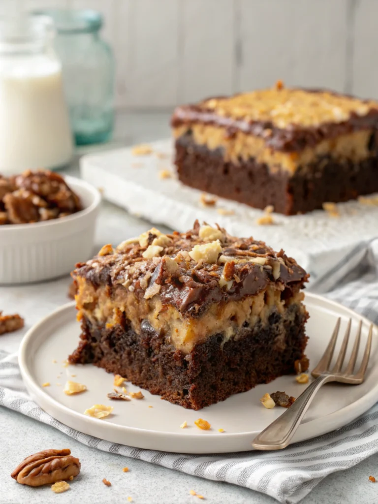 German Chocolate Poke Cake
