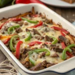 Low Carb Philly Cheesesteak Casserole