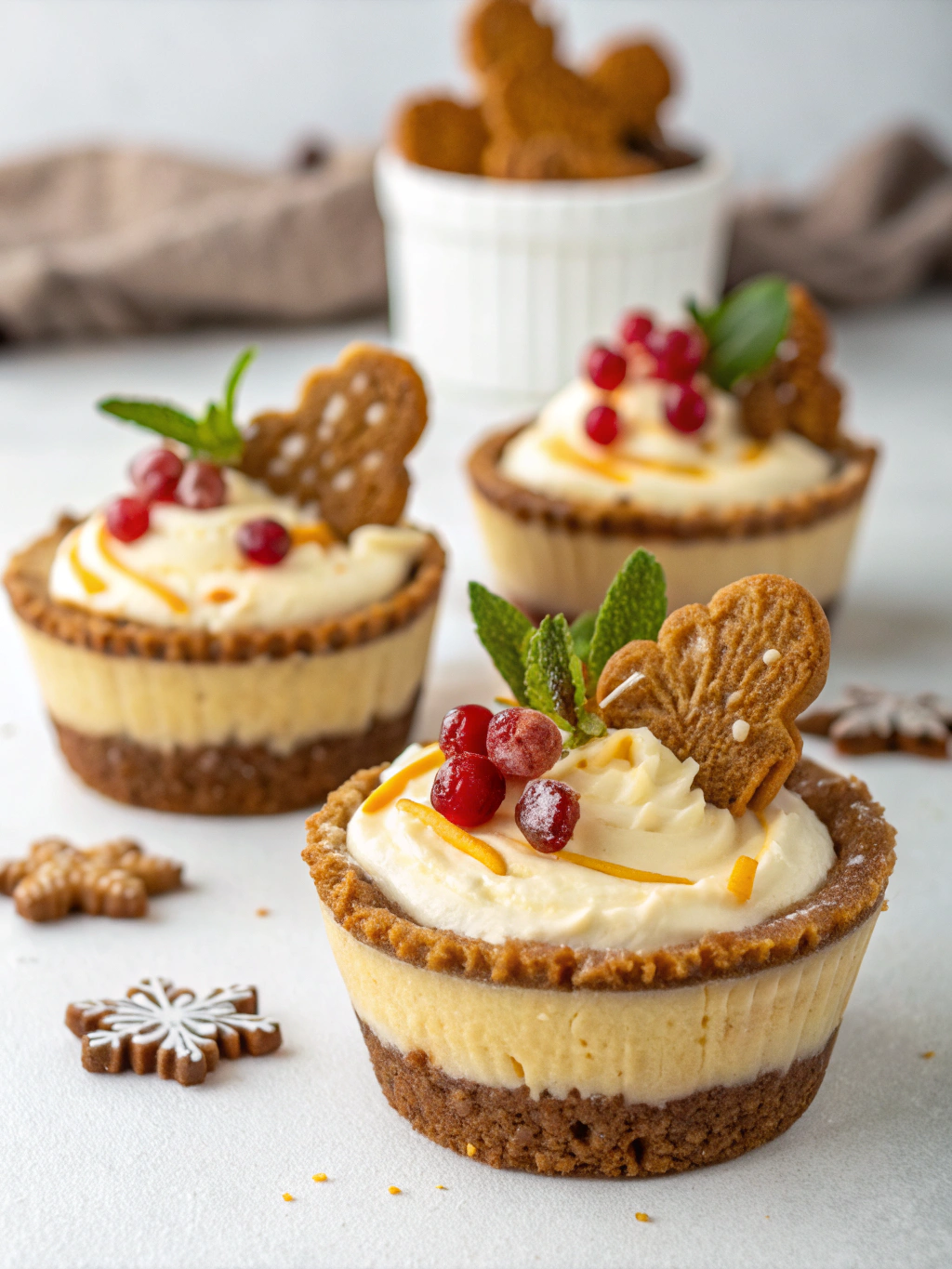 No-Bake Gingerbread Cheesecake Cups