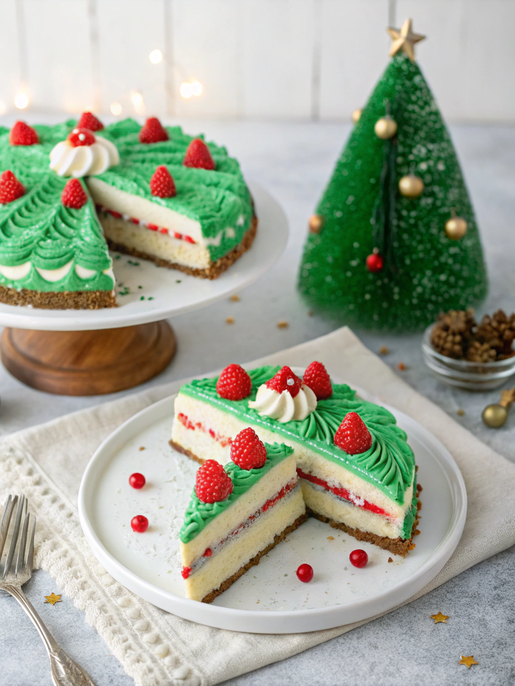 No Bake Little Debbie Christmas Tree Cheesecake Dessert