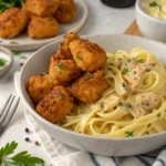 Quick Garlic Butter Chicken Bites and Creamy Pasta