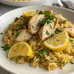 Slow Cooker Lemon Herb Chicken and Rice