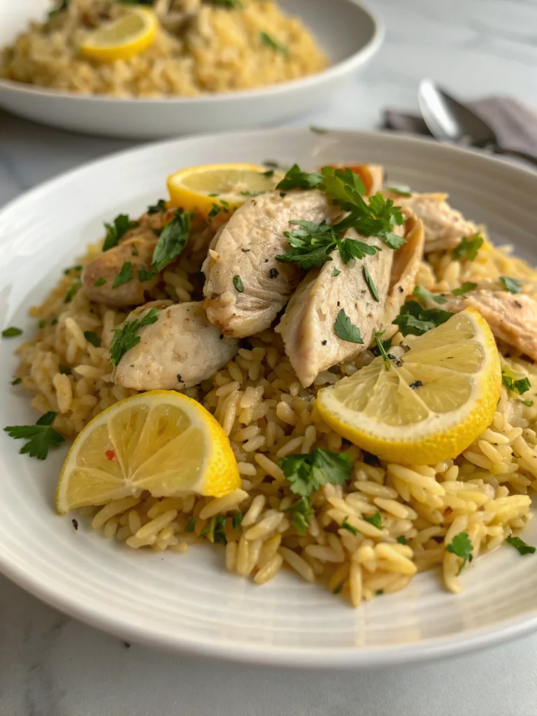 Slow Cooker Lemon Herb Chicken and Rice