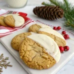 White Chocolate Dipped Chewy Maple Cookies for Christmas